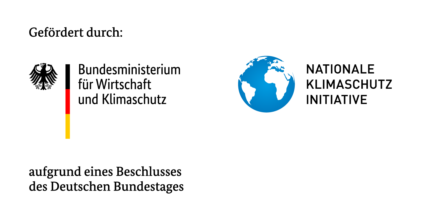 Gefördert durch das Bundesministerium für Wirtschaft und Klimaschutz sowie Nationale Klimaschutzinitiative aufgrund eines Beschlusses des Deutschen Bundestags